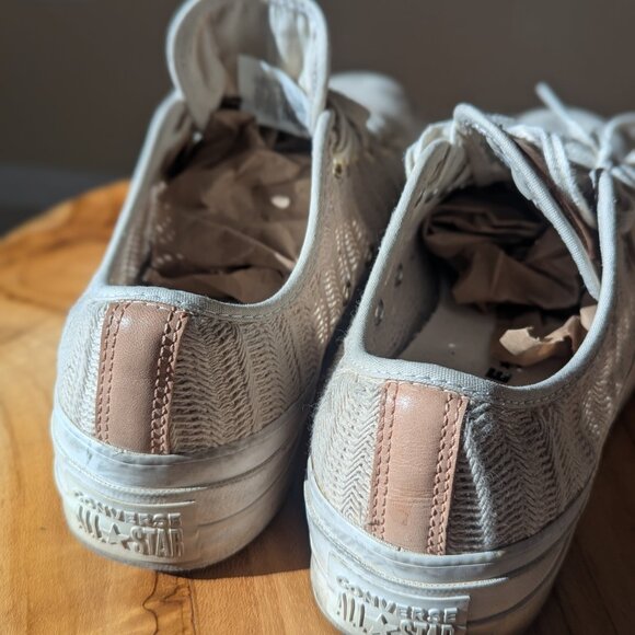 Converse Chuck Taylor All Star Platform Low Driftwood Tan Cream Mesh size 8.5 - Picture 2 of 6